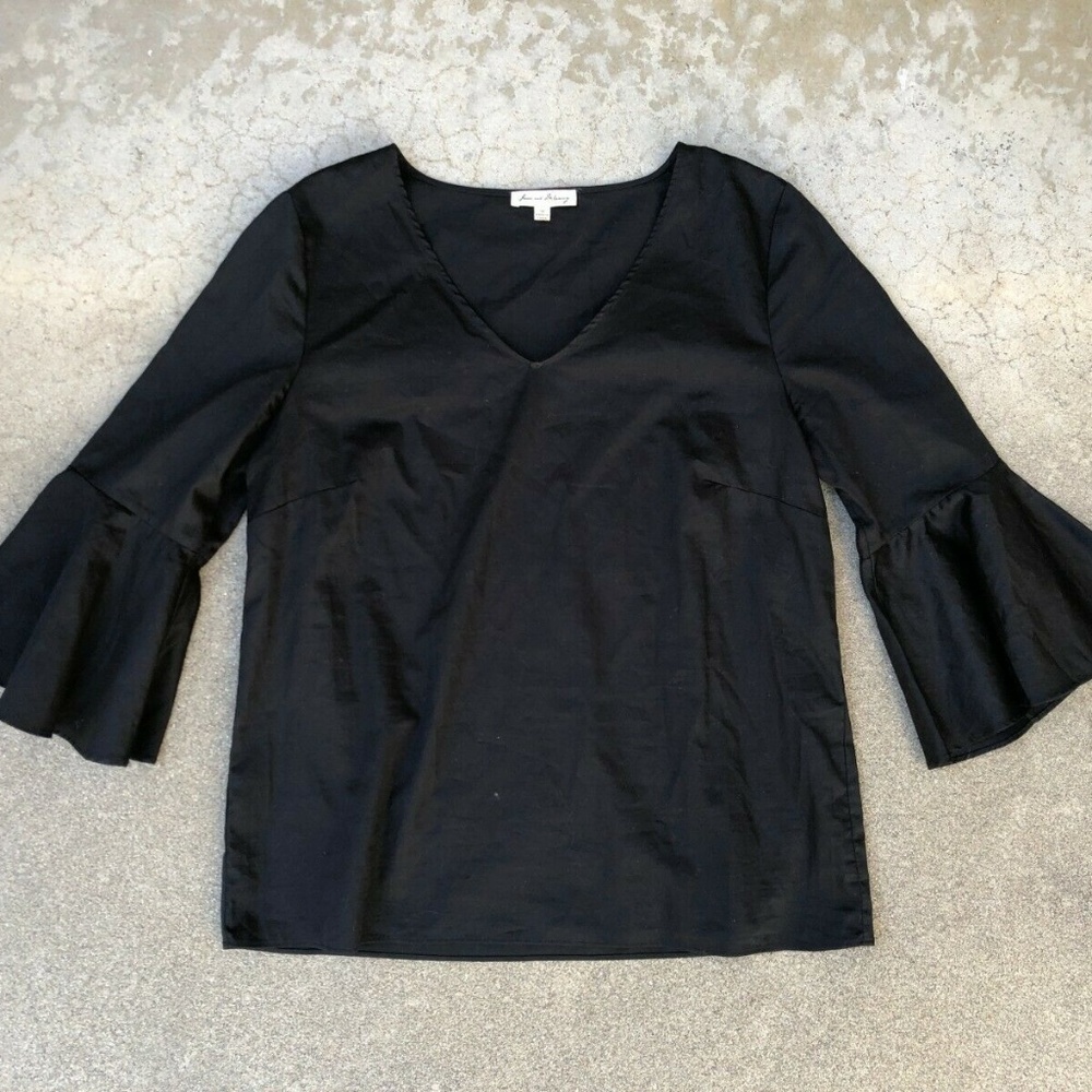 Jane and Delancy Flare V Neck Blouse Top Shirt M